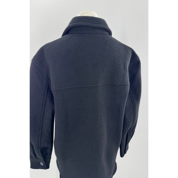 Quince Womens 100% Wool Black Shirt Jacket Shacket Small NWOT - Picture 5 of 11